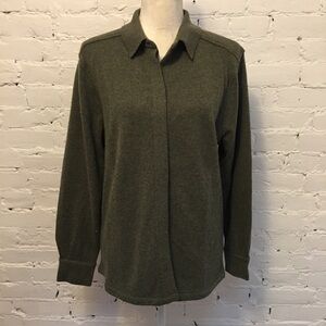 Naked Cashmere sweater shirt button from long sleeve green size m